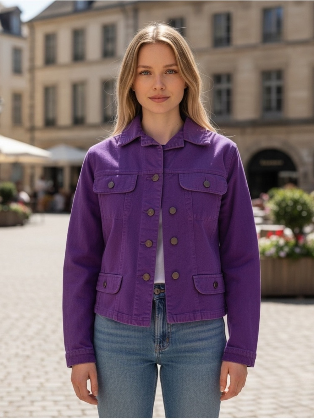 CHADWICKS Women’s 8 Purple Jean Jacket